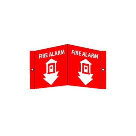 National Marker Co Fire Alarm Sign - Acrylic 8 x 14-1/2 VS13R****